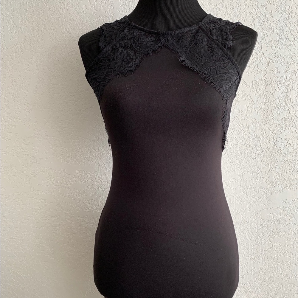Black Lacked-Top Cocktail Dress